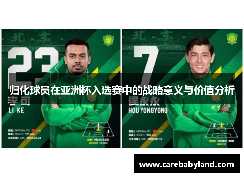 归化球员在亚洲杯入选赛中的战略意义与价值分析 归化球员在亚洲杯入选赛中的战略意义与价值分析